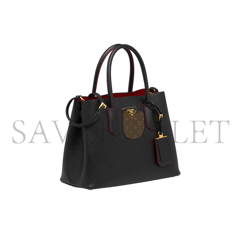 PRADA MEDIUM DOUBLE SAFFIANO LEATHER BAG 1BG887 (33*25*14.5cm)